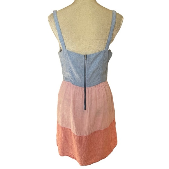 Cynthia Rowley 100% Linen Colorblock Women’s Dress Size M Pockets Summer Breeze - Picture 6 of 9